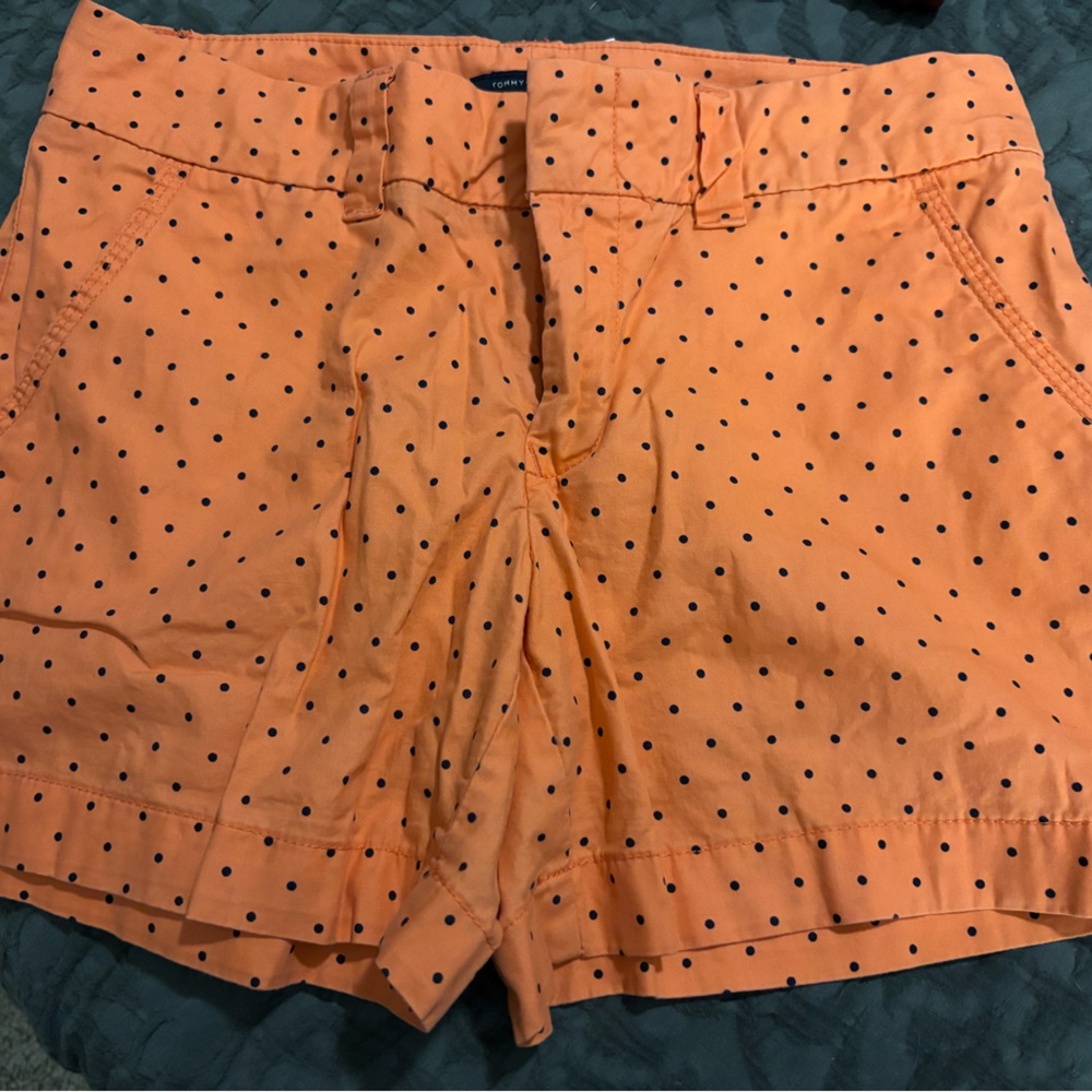 Tommy Hilfiger Orange Shorts with Black Dots 4